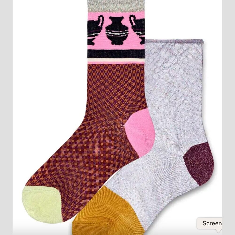 Hysteria by Happy Socks - Frida Crew Socks in Silky Viscose​​​​​
